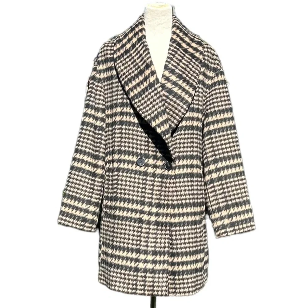 Avec Les Filles Wool Blend Oversized Pea Coat Size Medium - Picture 3 of 11